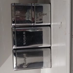 Lincoln Beauty Ware Chrome Vintage Canisters Grandma's